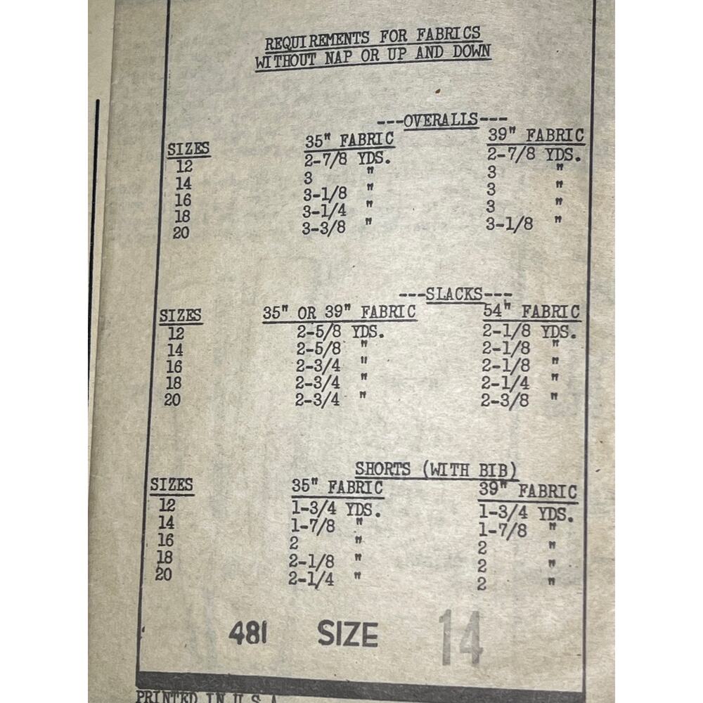 Nebraska Farmer Pattern womens overalls wide leg 1940s size 14 - Picture 8 of 8
